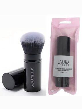 NWT Laura Geller Retractable Round Airbrush Kabuki Brush for Foundation &‎ Blush